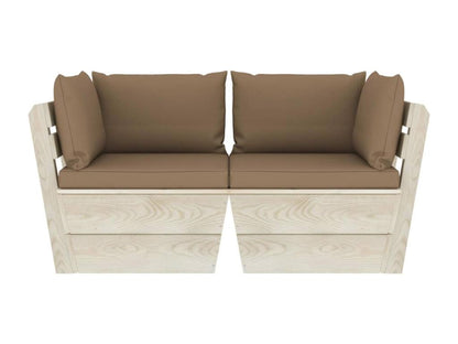 Canapé palette à 2 places de jardin avec coussins Bois d'épicéa