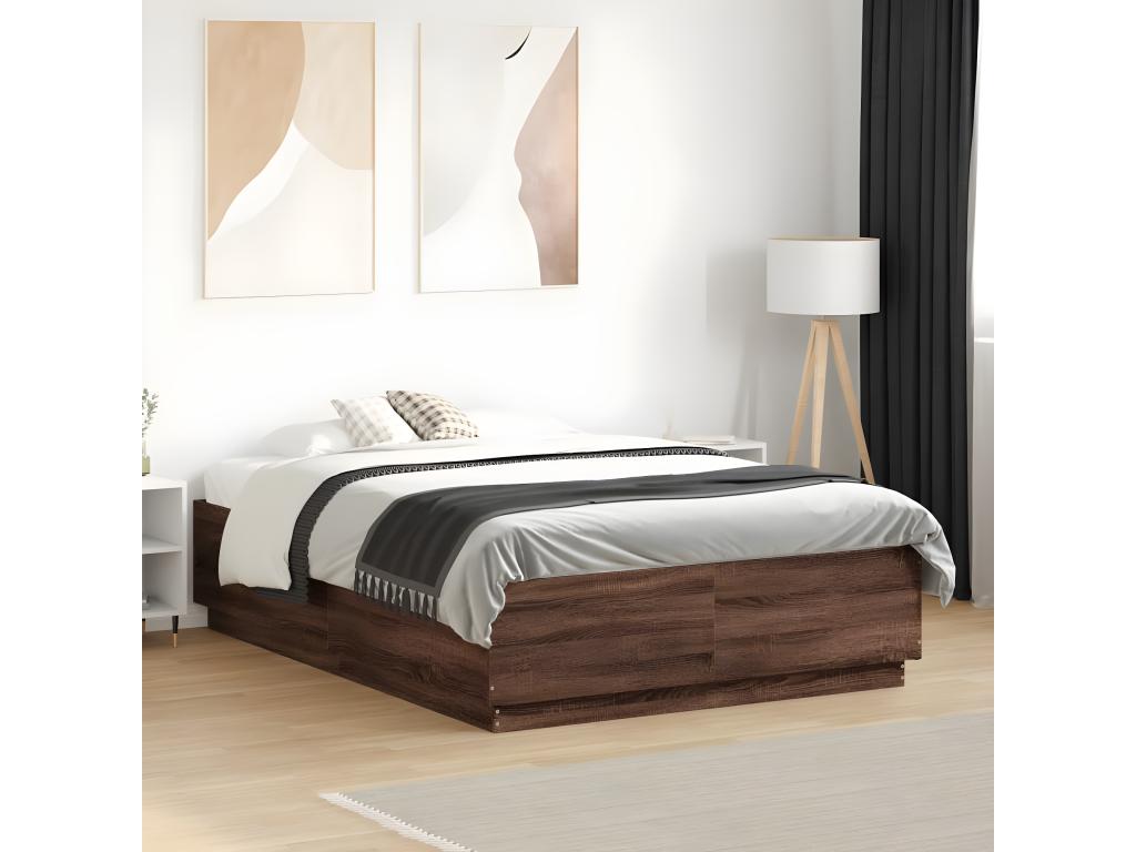 Cadre de lit sans matelas chêne marron 120x190 cm RNXX04610