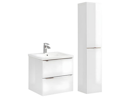 Ensemble meuble simple vasque encastrée 60cm et colonne Chicyla Blanc MUZJ36145