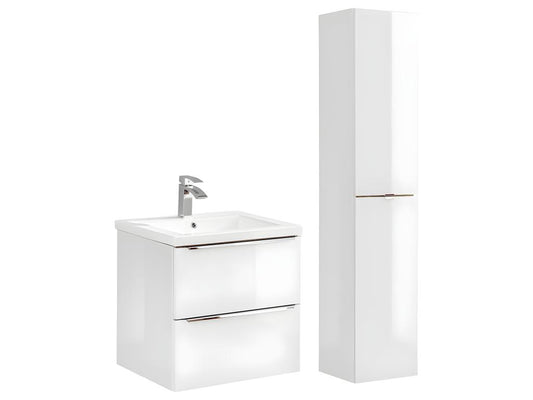 Ensemble meuble simple vasque encastrée 60cm et colonne Chicyla Blanc MUZJ36145