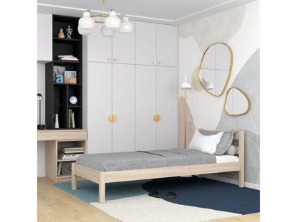 Lit simple en chêne N01 Chêne Blanchi 80x180 NEQT50295