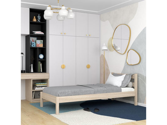 Lit simple en chêne N01 Chêne Blanchi 80x180 NEQT50295