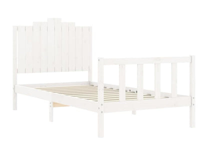 Cadre de lit sans matelas blanc 100x200 cm bois de pin massif EZAF95888