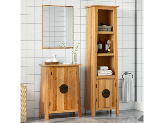 Ensemble de meubles de salle de bain 2 pcs bois de pin massif DLFZ15989