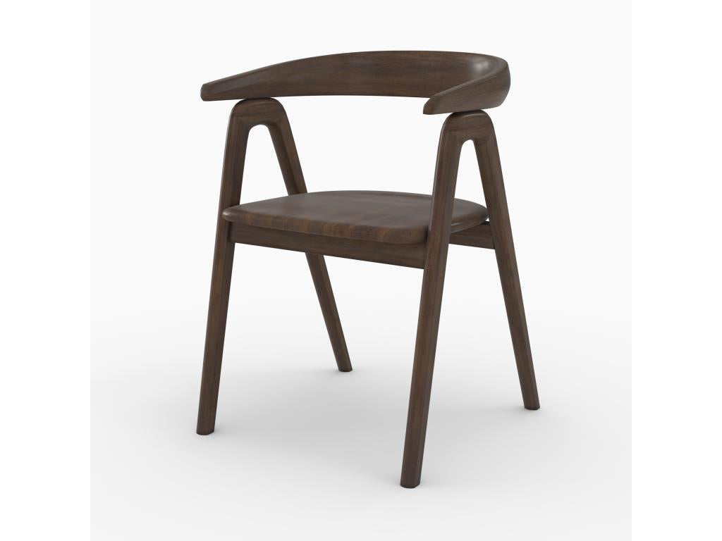 Chaise en bois d'hévéa foncé - Chicyla BACN46596