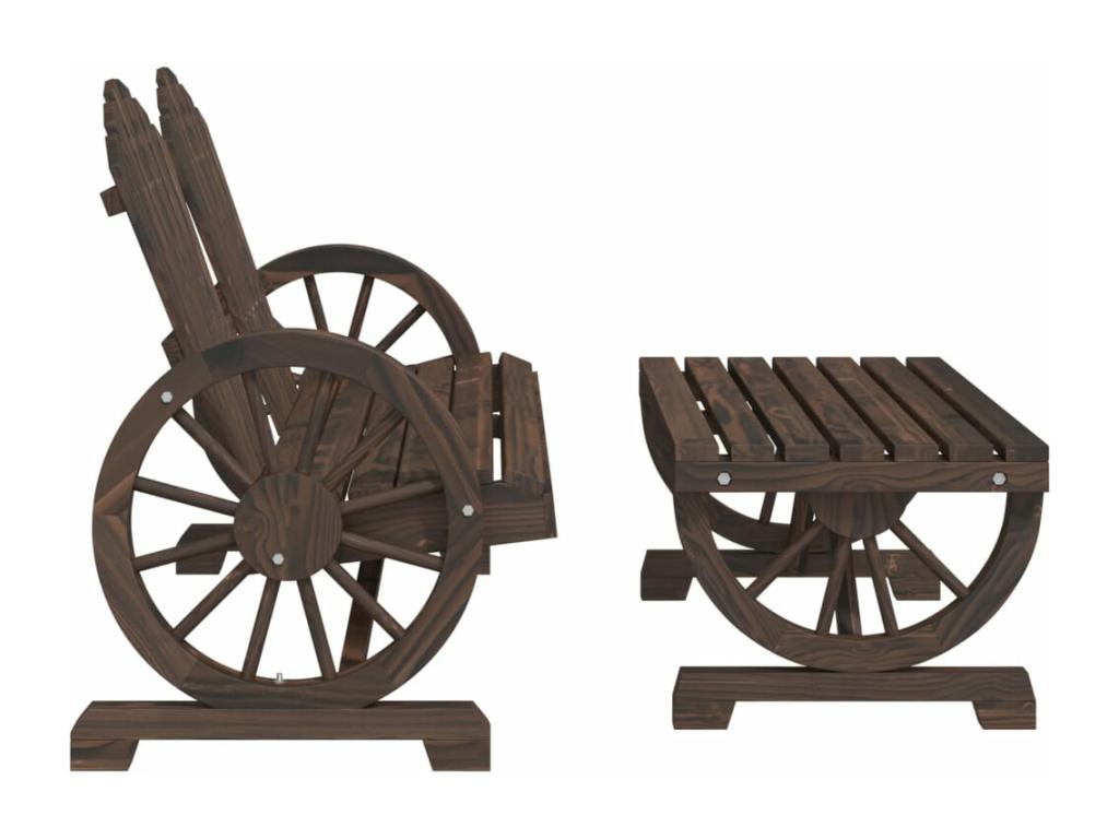 Salon de jardin 2 pcs bois de sapin massif LQHU44626