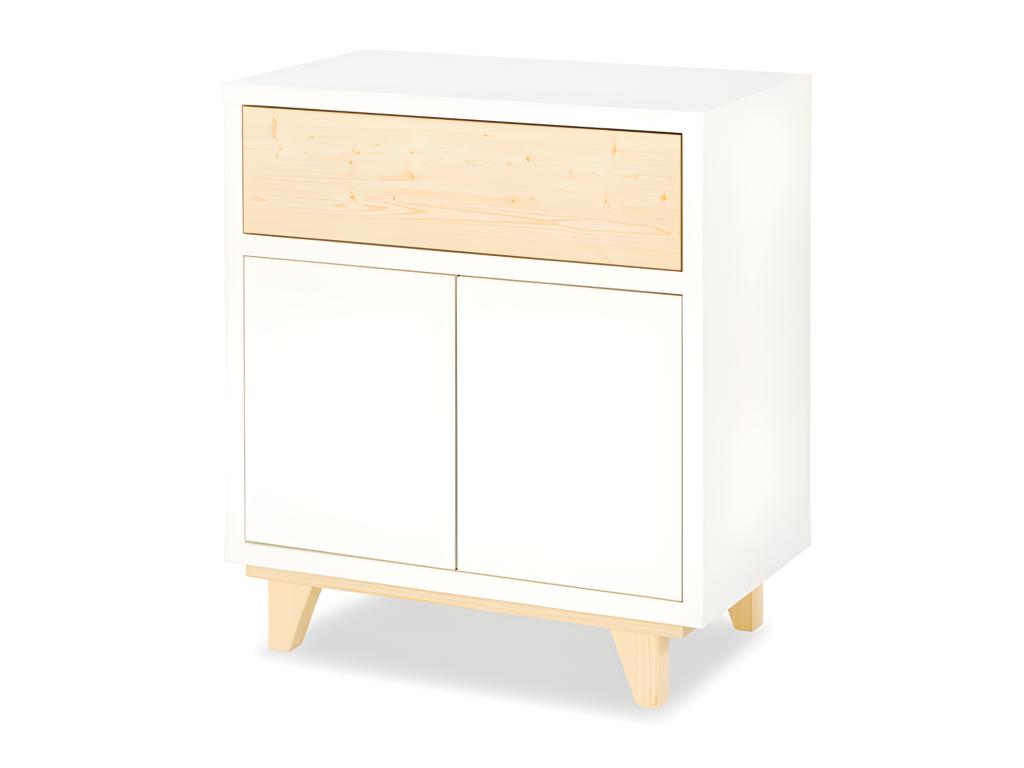 Chambre complète Lit bébé - commode - armoire LittleSky par Chicyla Blanc DPRB88206