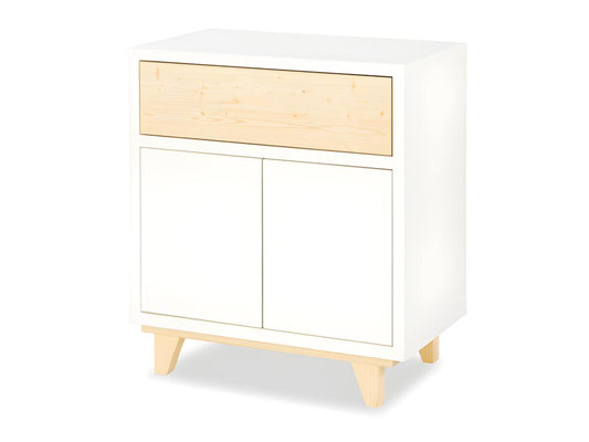 Chambre complète Lit bébé - commode - armoire LittleSky par Chicyla Blanc DPRB88206