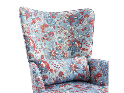 Fauteuil à bascule en velours apaisant avec cadre métallique et base en bois pour une escapade de chambre relaxante TFAZ99543