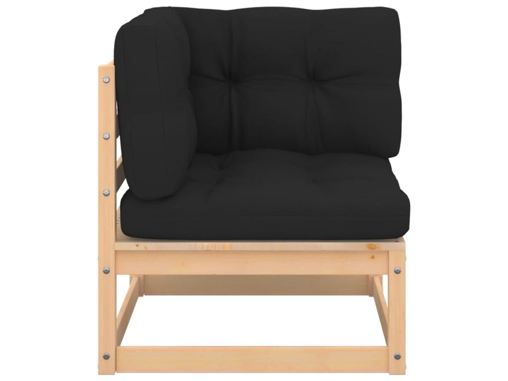 Salon de jardin 9 pcs avec coussins Bois de pin solide 4 OIJK47966