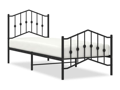 Cadre de lit métal avec tête de lit/pied de lit noir 80x200 cm ZVHN71984