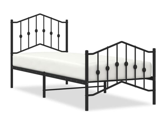 Cadre de lit métal avec tête de lit/pied de lit noir 80x200 cm ZVHN71984