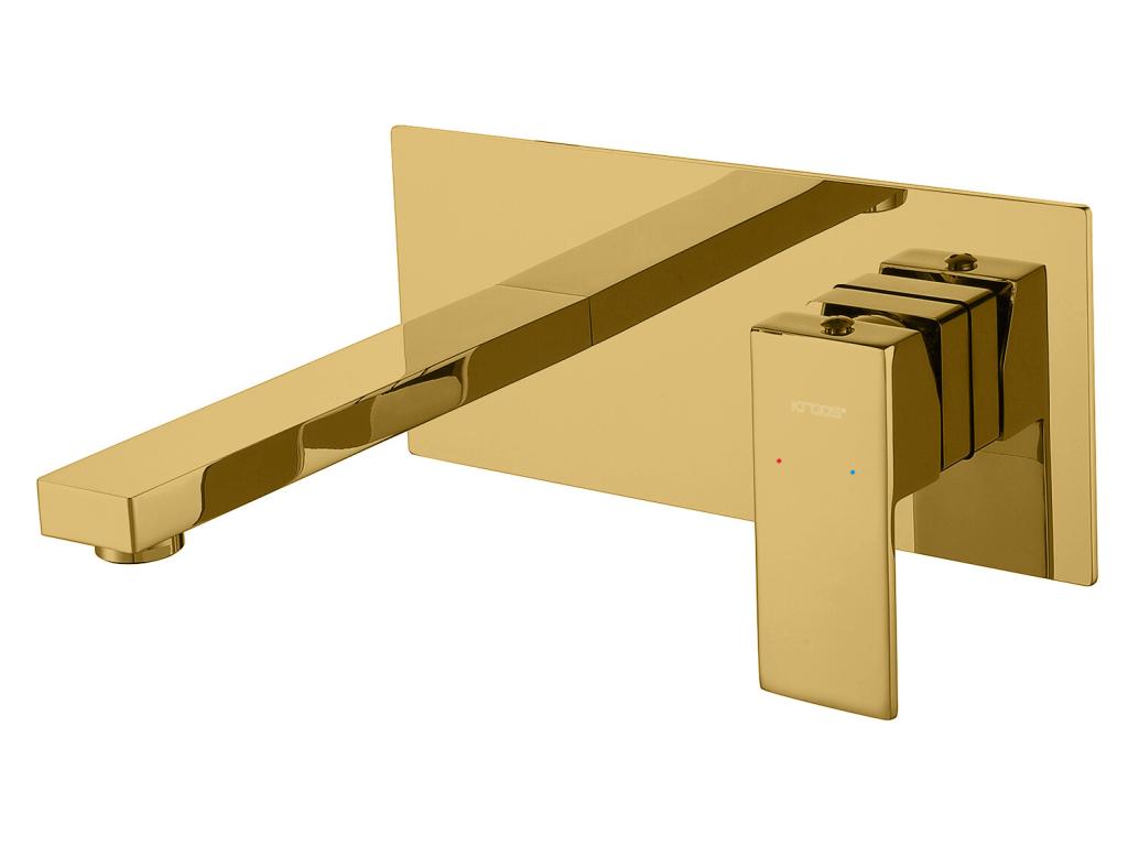 Mitigeur lavabo mural à encastrer Doré - Domopure GLQT81872