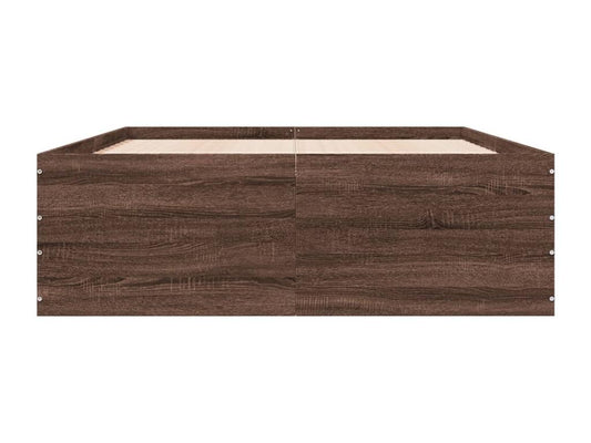 Cadre de lit chêne marron 135x190 cm bois d'ingénierie APHS00530