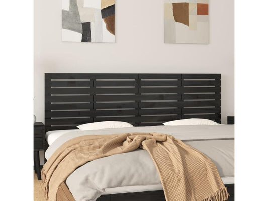 Tête de lit murale Noir 166x3x63 Bois massif de pin UXDR60291