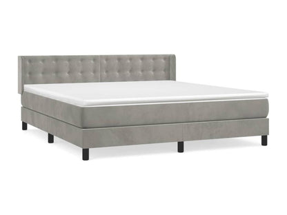 Lit à sommier tapissier et matelas Gris clair 180x200cm Velours NMXV57745
