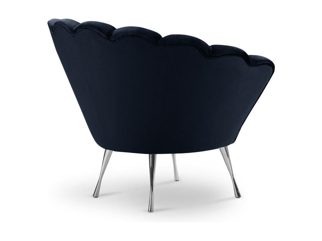 Chicyla - Fauteuil Chicyla en velours bleu foncé - 98x78x76cm TCFK12312
