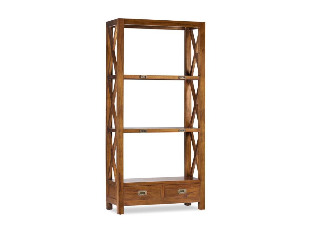 Bibliothèque en bois massif de Chicyla 3 niveaux 2 tiroirs Orka 100cm PJNV69920