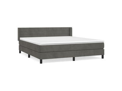 Sommier à Meuble de lit et matelas Gris foncé 160x200 Velours