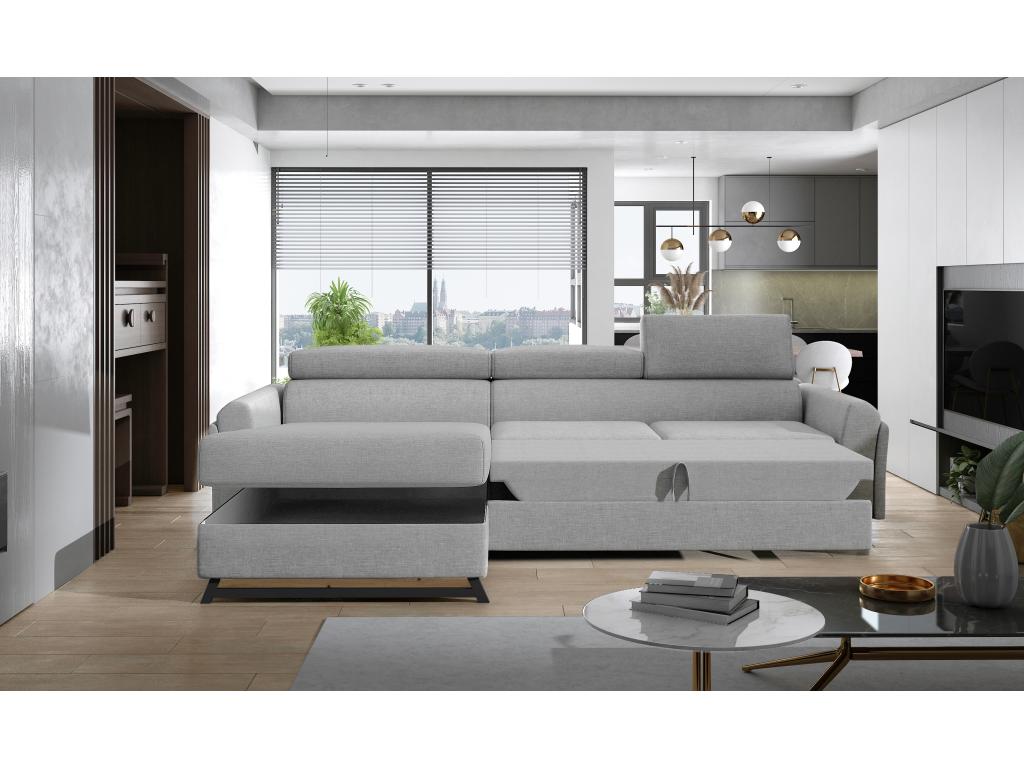 Canapé angle gauche convertible velours vert bouteille avec appuis-tête réglables Chicyla 300cm ZCJN72802