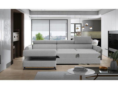 Canapé angle gauche convertible velours vert bouteille avec appuis-tête réglables Chicyla 300cm ZCJN72802