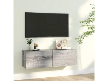 Armoire murale TV Chicyla gris 100x30x30 cm Bois d'ingénierie XUKH46460