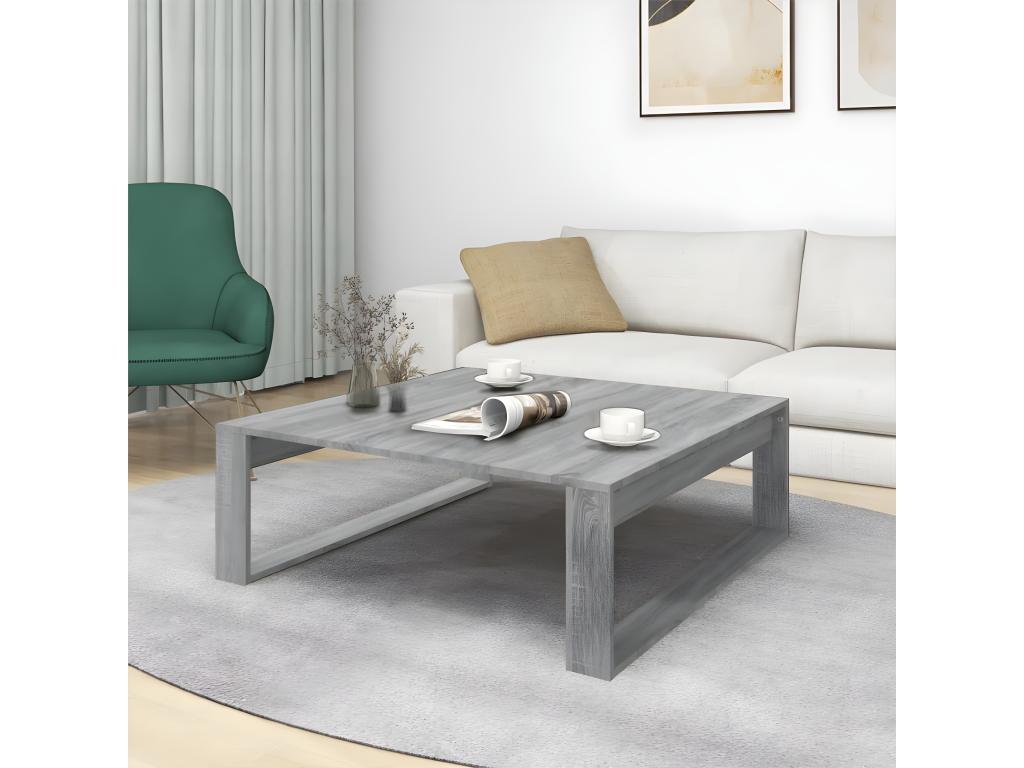 Table basse Chicyla gris 100x100x35 cm Bois d'ingénierie PKDF61346