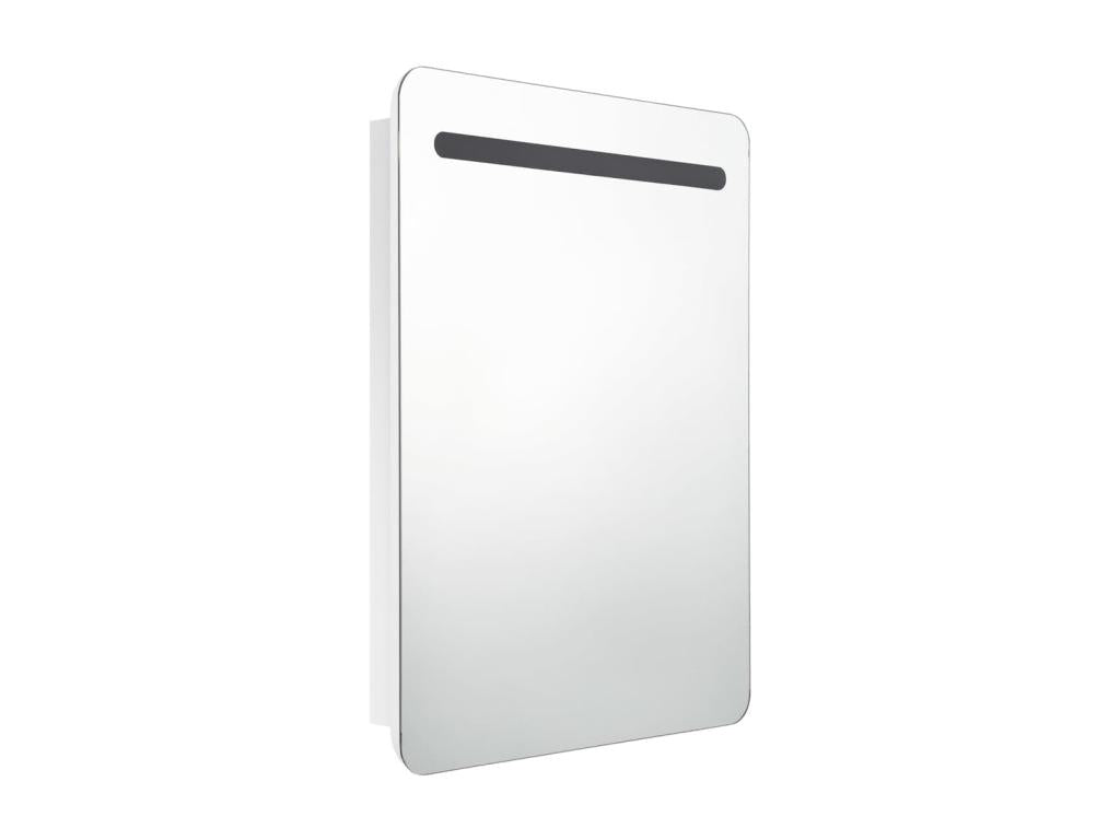 Armoire de salle de bain à miroir LED Blanc brillant 60x11x80cm QPGG19109