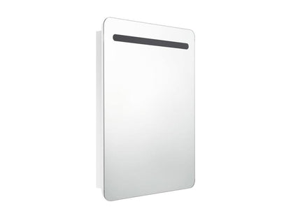 Armoire de salle de bain à miroir LED Blanc brillant 60x11x80cm QPGG19109