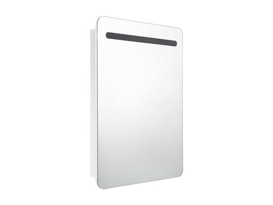 Armoire de salle de bain à miroir LED Blanc brillant 60x11x80cm QPGG19109