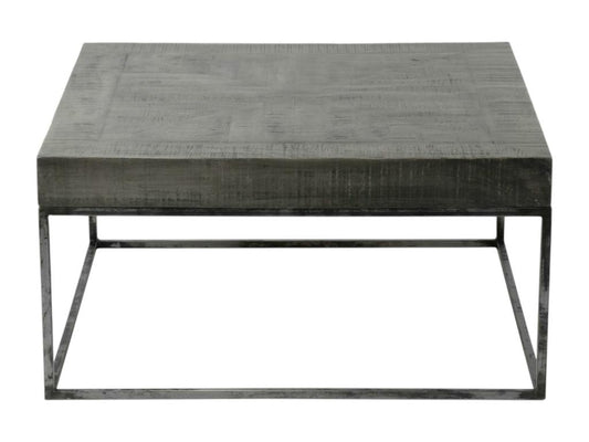 Table basse grise bois massif 80 cm Chicyla SVWK38303