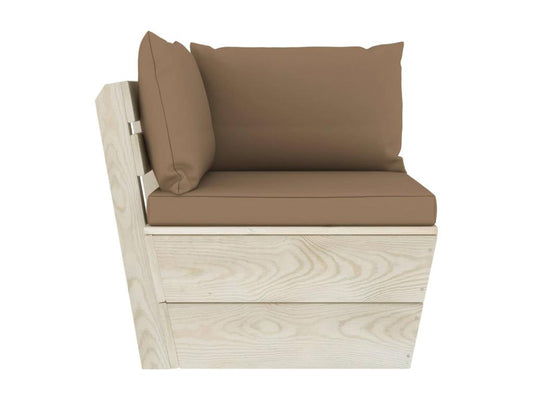 Canapé palette à 2 places de jardin avec coussins Bois d'épicéa