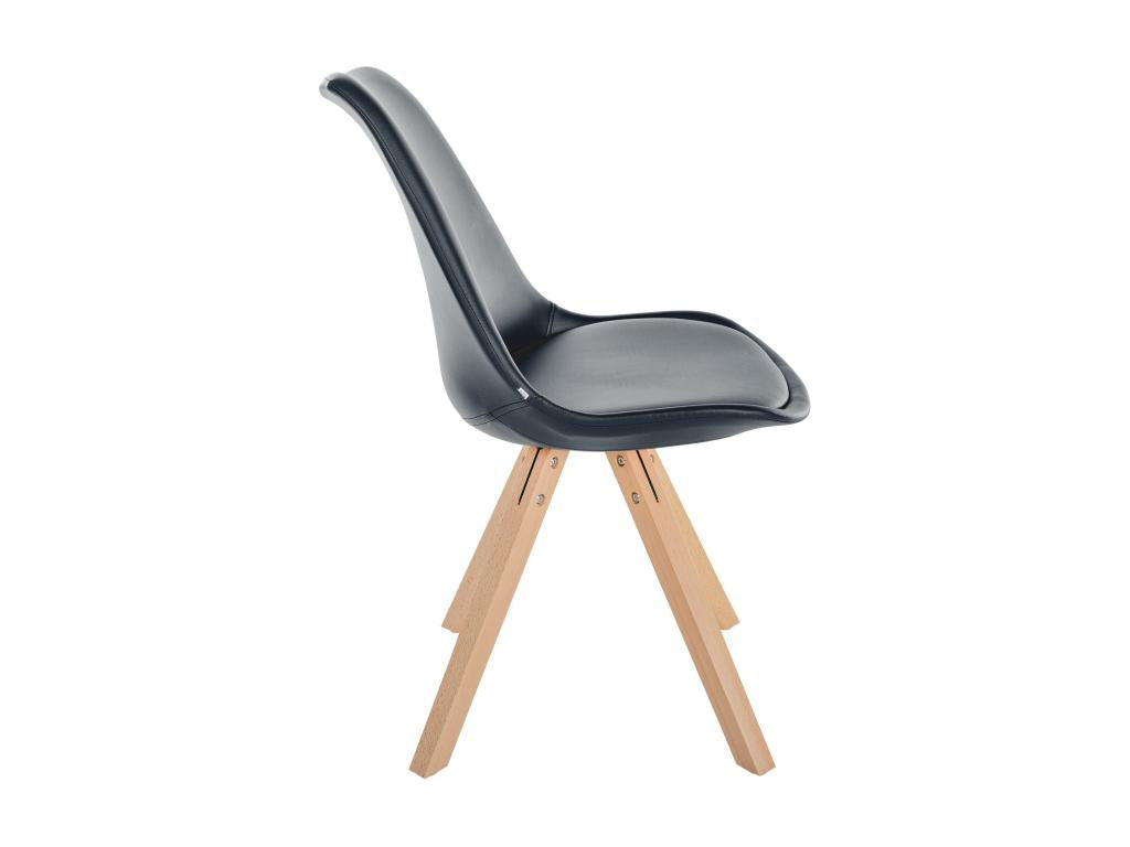 chaise salle à manger - Similicuir / Bois - Noir - Chicyla MCAW06734