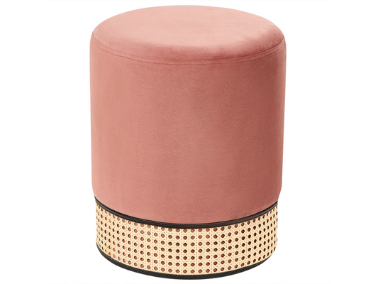 Pouf Domopure Velours 35 cm 35 cm Rose BFUC04418