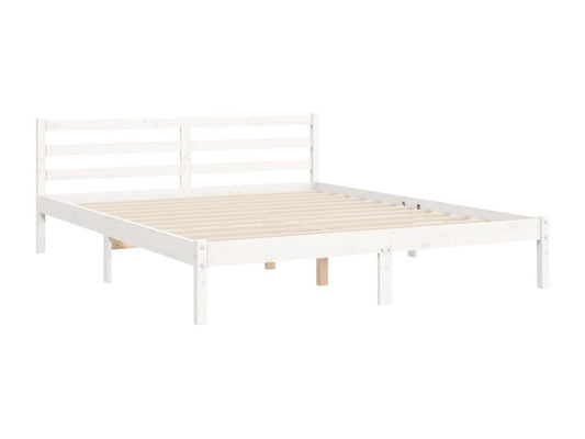 Cadre de lit avec tête de lit blanc Laviecasa Size bois massif IXSH29827