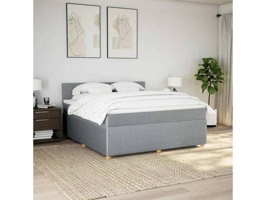 Sommier à Chicyla de lit avec matelas Gris clair 180x200cm Tissu QBQR27212
