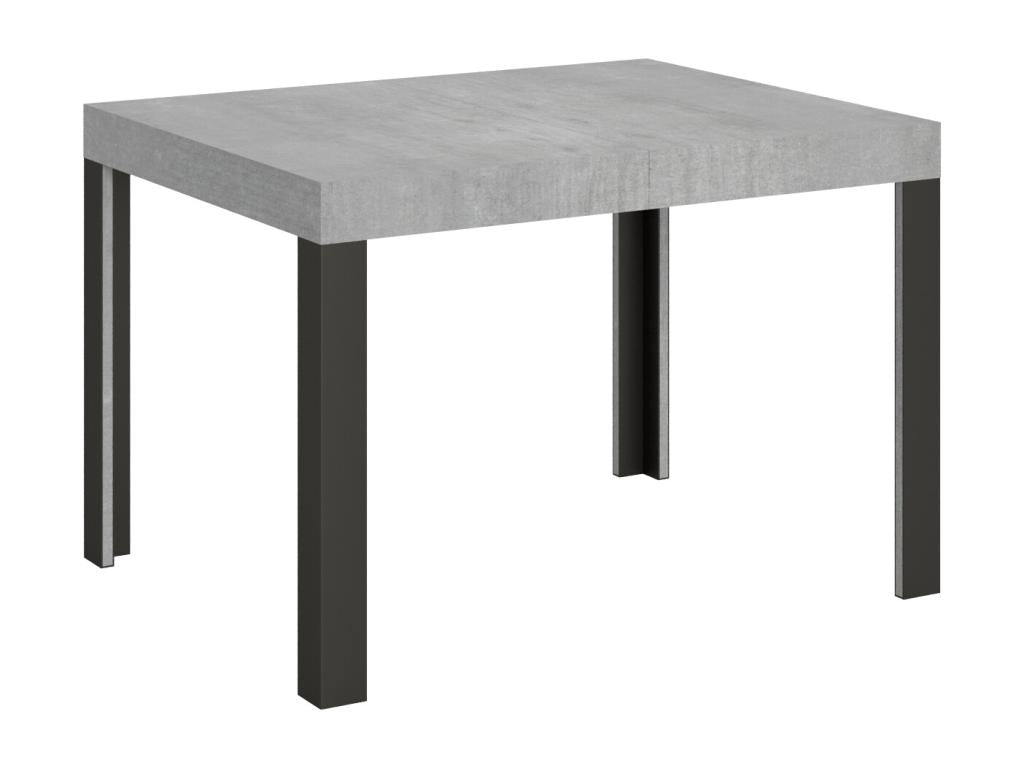 Table extensible 80x120/204 cm Chicyla Gris Béton cadre Anthracite SPPB91187