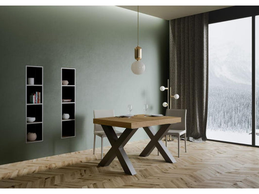 Table extensible 90x130/234 cm Chicyla Chêne Nature cadre Anthracite UCOI97886