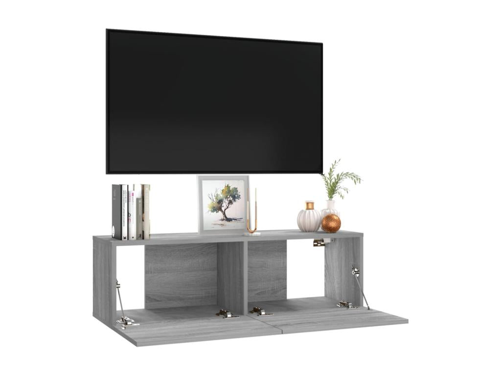 Armoire murale TV Chicyla gris 100x30x30 cm Bois d'ingénierie XUKH46460