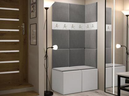 Meuble d'entrée Chicyla 264 186x84x46cm Blanc Tapisserie - Stratifié VZZM93250