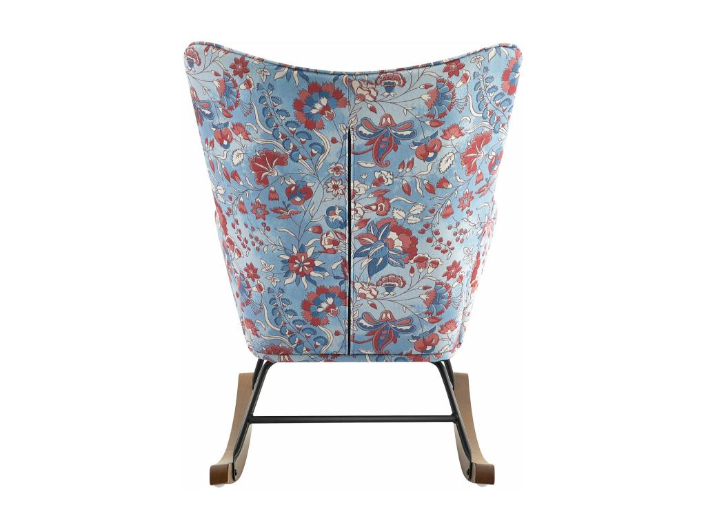 Fauteuil à bascule en velours apaisant avec cadre métallique et base en bois pour une escapade de chambre relaxante TFAZ99543