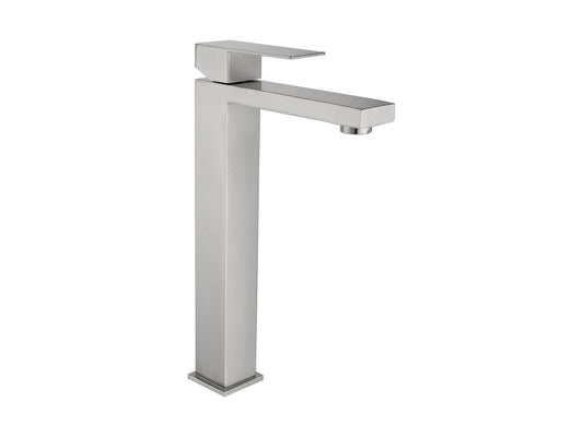 Robinet mitigeur mécanique carré en inox - Couleur nickel brossé - H31 cm - Chicyla VFWQ44314