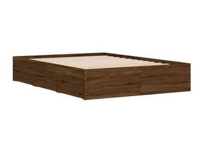 Cadre de lit avec tiroirs sans matelas chêne marron 135x190 cm TSZF22048