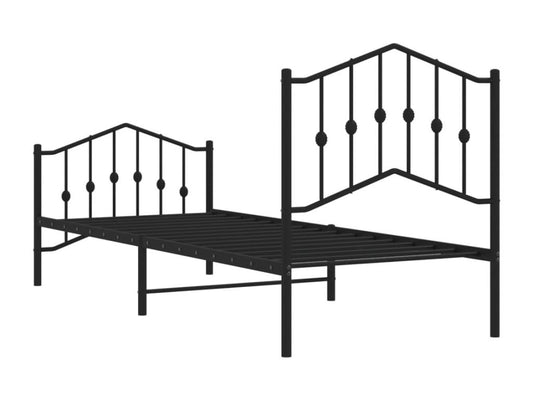 Cadre de lit métal avec tête de lit/pied de lit noir 80x200 cm ZVHN71984