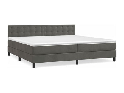 Lit à sommier tapissier et matelas Gris foncé 200x200cm Velours KWHV63413