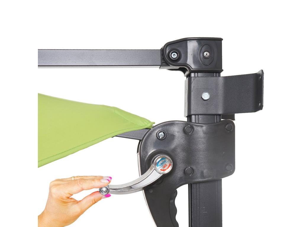 Parasol mural Meublori parasol déporté pour le balcon 3m inclinable - vert Meublori