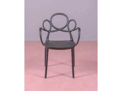 Lot de 4 chaises design avec accoudoirs et table pour le jardin - Dream - Noir YPYW12765