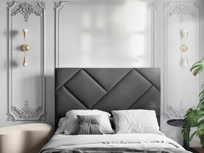 Chicyla - Tête de lit Chicyla 140x120cm en velours gris foncé - 140x8x120cm LRPS59661