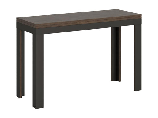 Table portefeuille extensible 120x45/90 cm Meublori Double Noyer cadre Anthracite