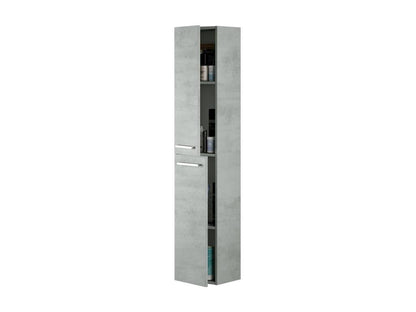 Colonne de salle de bain Chicyla Armoire colonne de salle de bain avec 2 portes Armoire murale suspendue avec 2 étagères 30x25h150 cm Gris béton QXHB51477